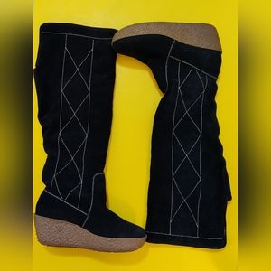 Women's Black Suede Boots. Size 7